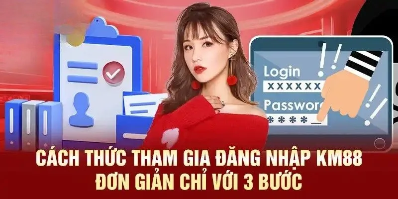 Quá đơn giản chỉ với 3 bước đăng nhập thành công tại KM88